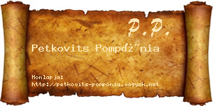 Petkovits Pompónia névjegykártya